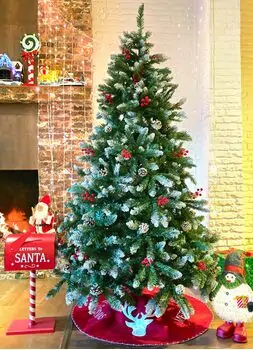 Christmas Tree 180 CM With Snow-Covered Branches, Pine Cones And Berries - ნაძვის ხე დათოვლილი ბოლოებით, გირჩით და კენკრით