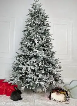Snow-Covered Christmas Tree დათოვლილი საახალწლო ნაძვის ხე სილიკონის ტოტებით 240 სმ (OT2002), 2 image