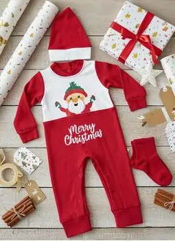 Merry Christmas Funny Santa Romper -  საბავშვო საახალწლო რომპერი