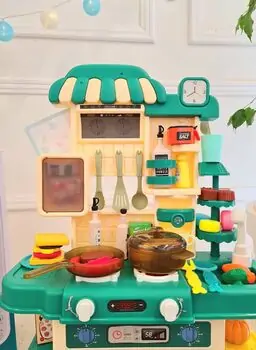 Spraying Kitchen With Accsesories Green - ფუნქციური საბავშვო სამზარეულო, 2 image