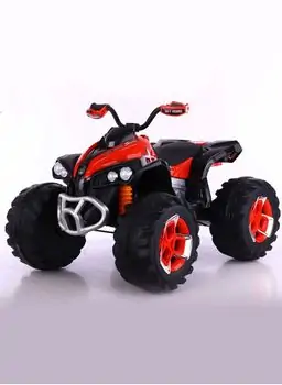 BO OFF ROAD Jeep Red - ელექტრო კვადროციკლი ტყავის სავარძლით და კაუჩუკის საბურავებით