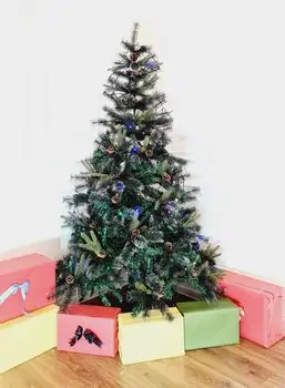 Christmas Tree With Pine Cones And Lights  საახალწლო ნაძვის ხე შერეული სილიკონის წიწვებით და გირჩით 180 სმ  (OT653)
