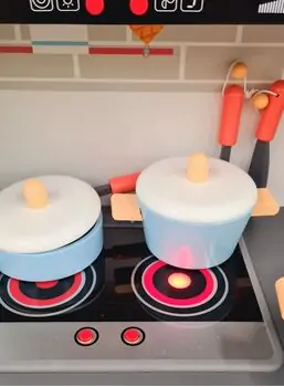 Toy Wooden Kitchen With Accessories - ხის სათამაშო სამზარეულო, 8 image