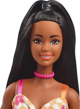 Barbie Doll Fashionista in Checkered Flower Midi Dres - ბარბის თოჯინა, 3 image