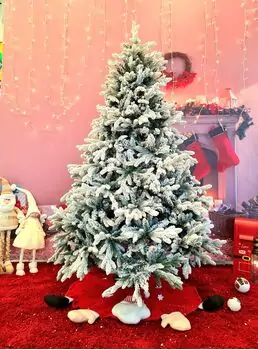 Snow-Covered Christmas Tree 210 CM ნაძვის ხე დათოვლილი, შერეული სილიკონის ტოტებით, 2 image