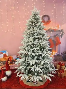 Snow-Covered Christmas Tree With Lights 210 CM ნაძვის ხე დათოვლილი, შერეული სილიკონის ტოტებით და განათებით