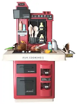 Western Kitchen Set Red 858B ფუნქციური საბავშვო სამზარეულო, 12 image