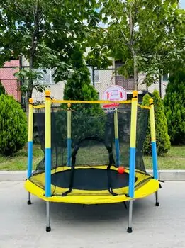 Metal & Plastic Trampoline 140cm 5FT Yellow  - ბატუტი, 5 image