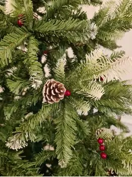 Christmas Tree With Pine Cones And Berries საახალწლო ნაძვის ხე დათოვლილი ბოლოებით, კენკრით და გირჩით 240 სმ (OT642), 3 image
