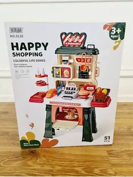 COLORFUL HAPPY SHOPPING SUPERMARKET საბავშვო ფუნქციური დახლ-მაღაზია, 9 image