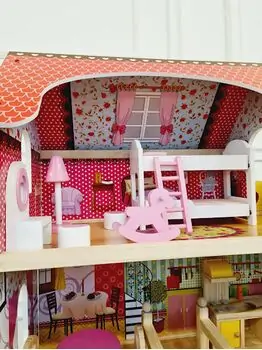 Moni Toys 4109 Wooden doll house Emily საბავშვო ხის სათამაშო თოჯინის სახლი, 3 image