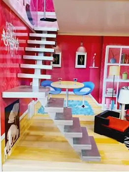 Moni Toys 4118 Wooden doll house Isabella საბავშვო ხის სათამაშო თოჯინის სახლი, 9 image