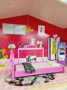 Moni Toys 4118 Wooden doll house Isabella საბავშვო ხის სათამაშო თოჯინის სახლი, 5 image