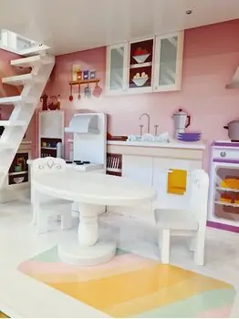 Moni Toys 4127 Wooden doll house Cinderella საბავშვო ხის სათამაშო თოჯინის სახლი, 10 image