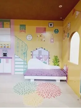 Moni Toys 4121 Wooden doll house Anna საბავშვო ხის სათამაშო თოჯინის სახლი, 9 image