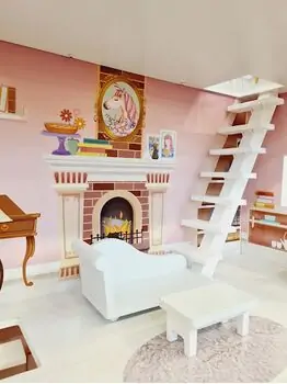 Moni Toys 4127 Wooden doll house Cinderella საბავშვო ხის სათამაშო თოჯინის სახლი, 6 image