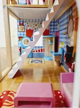 Moni Toys 4109 Wooden doll house Emily საბავშვო ხის სათამაშო თოჯინის სახლი, 15 image
