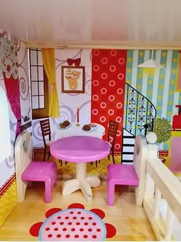 Moni Toys 4109 Wooden doll house Emily საბავშვო ხის სათამაშო თოჯინის სახლი, 9 image
