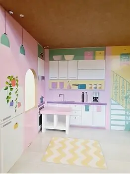 Moni Toys 4121 Wooden doll house Anna საბავშვო ხის სათამაშო თოჯინის სახლი, 10 image