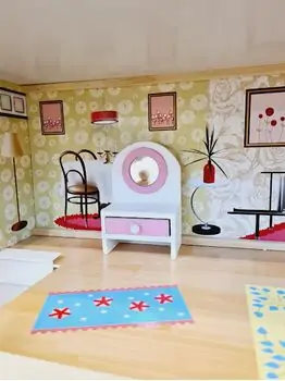 Moni Toys 4110 Wooden doll house Mila საბავშვო ხის სათამაშო თოჯინის სახლი, 21 image