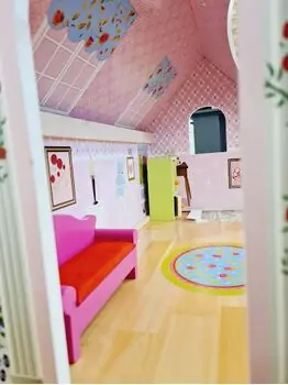 Moni Toys 4110 Wooden doll house Mila საბავშვო ხის სათამაშო თოჯინის სახლი, 18 image