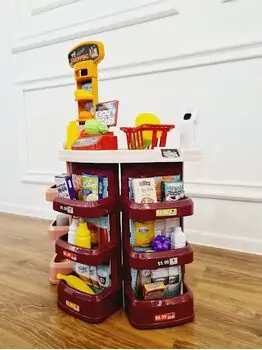 Supermarket with toy cash საბავშვო ფუნქციური დახლი-მაღაზია, 9 image