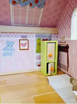 Moni Toys 4110 Wooden doll house Mila საბავშვო ხის სათამაშო თოჯინის სახლი, 16 image