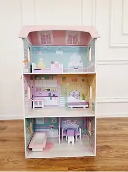 Moni Toys 4121 Wooden doll house Anna საბავშვო ხის სათამაშო თოჯინის სახლი, 5 image