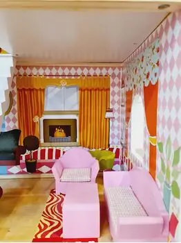 Moni Toys 4109 Wooden doll house Emily საბავშვო ხის სათამაშო თოჯინის სახლი, 14 image