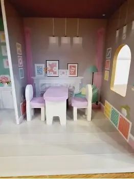 Moni Toys 4121 Wooden doll house Anna საბავშვო ხის სათამაშო თოჯინის სახლი, 14 image