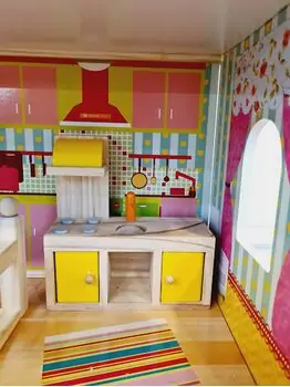Moni Toys 4109 Wooden doll house Emily საბავშვო ხის სათამაშო თოჯინის სახლი, 10 image