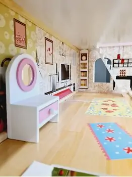 Moni Toys 4110 Wooden doll house Mila საბავშვო ხის სათამაშო თოჯინის სახლი, 23 image