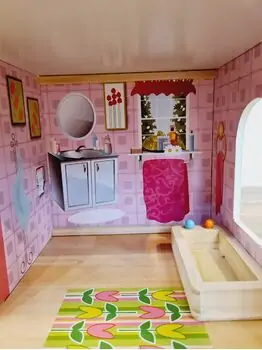 Moni Toys 4110 Wooden doll house Mila საბავშვო ხის სათამაშო თოჯინის სახლი, 25 image