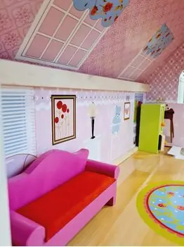 Moni Toys 4110 Wooden doll house Mila საბავშვო ხის სათამაშო თოჯინის სახლი, 19 image
