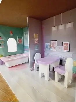Moni Toys 4121 Wooden doll house Anna საბავშვო ხის სათამაშო თოჯინის სახლი, 15 image