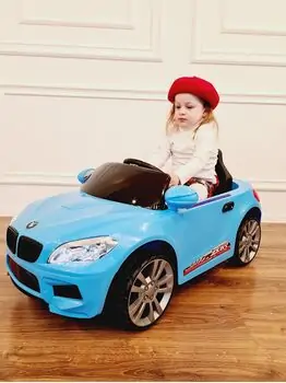 BMW 328 Blue - ელექტრო მანქანა ტყავის სავარძლით