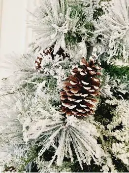 Snow-Covered Christmas Tree With Pine Cones დათოვლილი საახალწლო ნაძვის ხე გირჩით 210 სმ (OT719), 4 image