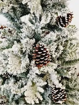 Snow-Covered Christmas Tree დათოვლილი საახალწლო ნაძვის ხე გირჩით 180 სმ (OT718), 3 image