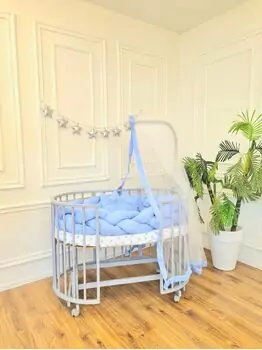 Heyner Play Grey Sleeping Set Blue  ახალშობილის ტრანსფორმერი საწოლი, 3 image