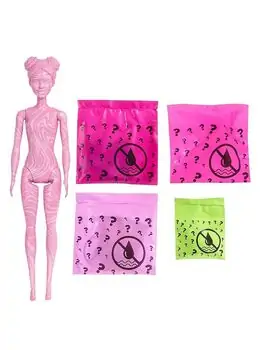 Barbie Color Reveal Doll Sand & Sun Series Marble Pink Color MTL-GWC57 თოჯინა ფერის ტრანსფორმაციით, 4 image
