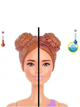 Barbie Color Reveal Doll Sand & Sun Series Marble Pink Color MTL-GWC57 თოჯინა ფერის ტრანსფორმაციით, 5 image