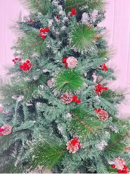 Christmas Tree With Pine Cones And Berries საახალწლო ნაძვის ხე დათოვლილი ბოლოებით გირჩით და კენკრით 210 სმ (OT025), 6 image