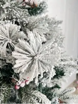 Snow-Covered Christmas Tree With Cones And Berries დათოვლილი საახალწლო ნაძვის ხე გირჩით და კენკრით 180 სმ (OT2019), 5 image
