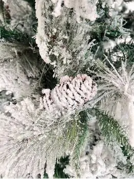 Snow-Covered Christmas Tree With Cones And Berries დათოვლილი საახალწლო ნაძვის ხე გირჩით და კენკრით 180 სმ (OT2019), 8 image