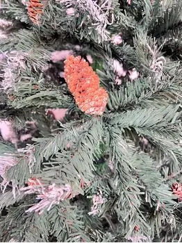 Christmas Tree With Pine Cones And Snow-Covered Branches საახალწლო ნაძვის ხე გირჩით და დათოვლილი ბოლოებით 210 სმ (OT011), 11 image