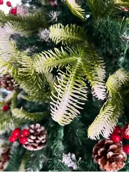 Christmas Tree With Pine Cones And Berries საახალწლო ნაძვის ხე სილიკონის შერეული  წიწვებით, გირჩით და კენკრით 180 სმ (OT2003), 6 image