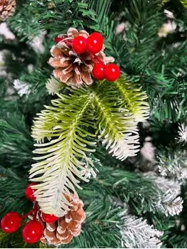 Christmas Tree With Pine Cones And Berries საახალწლო ნაძვის ხე შერეული სილიკონის წიწვებით გირჩით და კენკრით 280 სმ (OT2006), 9 image