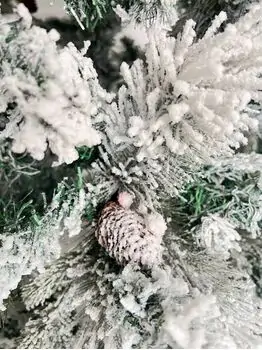 Snow-Covered Christmas Tree With Cones And Berries დათოვლილი საახალწლო ნაძვის ხე გირჩით და კენკრით 180 სმ (OT2019), 4 image