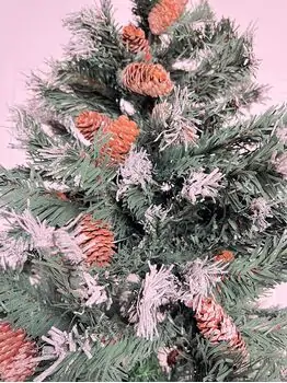 Christmas Tree With Pine Cones And Snow-Covered Branches საახალწლო ნაძვის ხე გირჩით და დათოვლილი ბოლოებით 210 სმ (OT011), 10 image