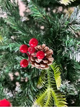 Christmas Tree With Pine Cones And Berries საახალწლო ნაძვის ხე შერეული სილიკონის წიწვებით გირჩით და კენკრით 280 სმ (OT2006), 10 image
